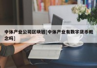 中体产业公司区块链[中体产业有数字货币概念吗]