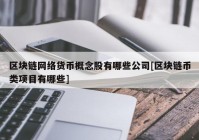 区块链网络货币概念股有哪些公司[区块链币类项目有哪些]